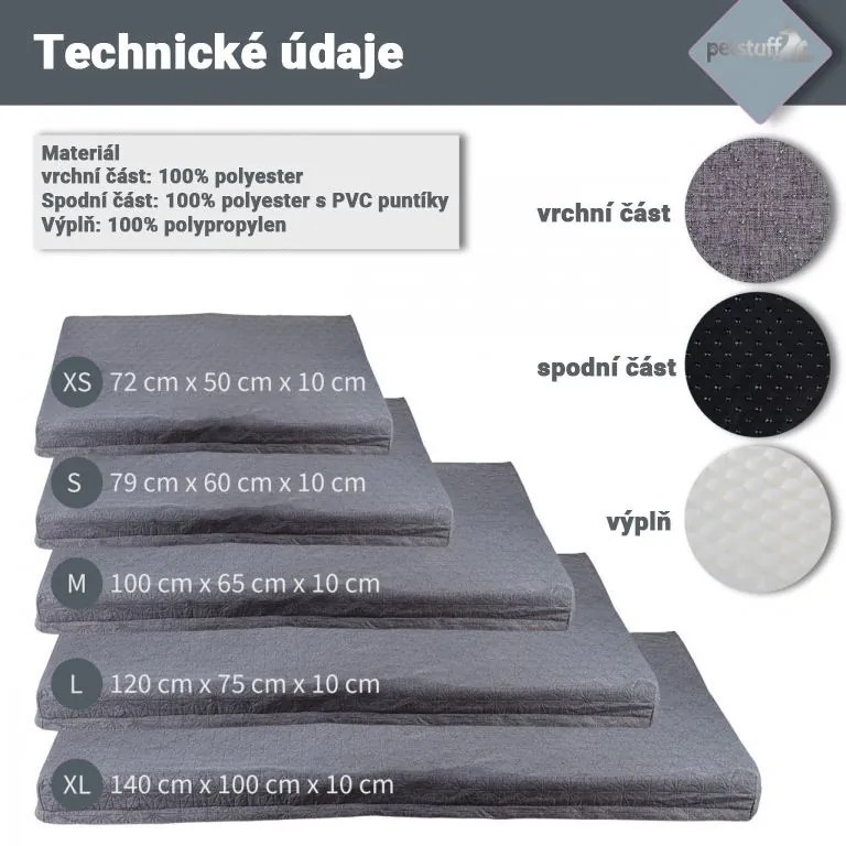 Kutyafekhely S világos szürke 79 x 60 x 10 cm