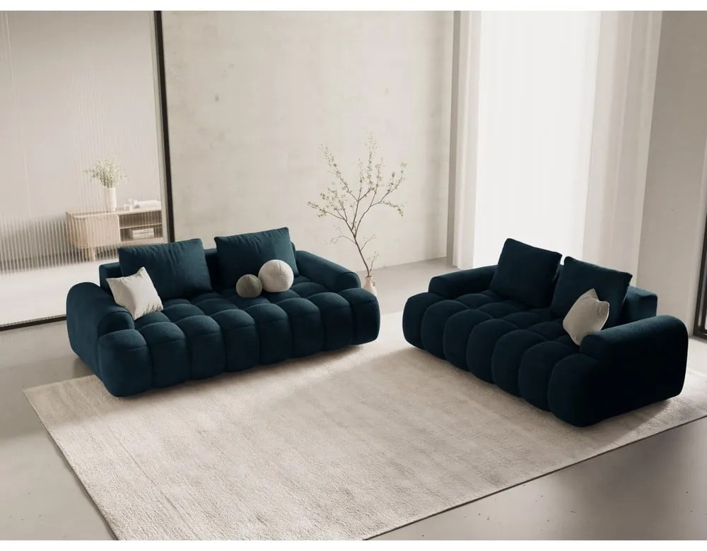 Petróleum színű bársony kanapé 175 cm Linz – Cosmopolitan Design