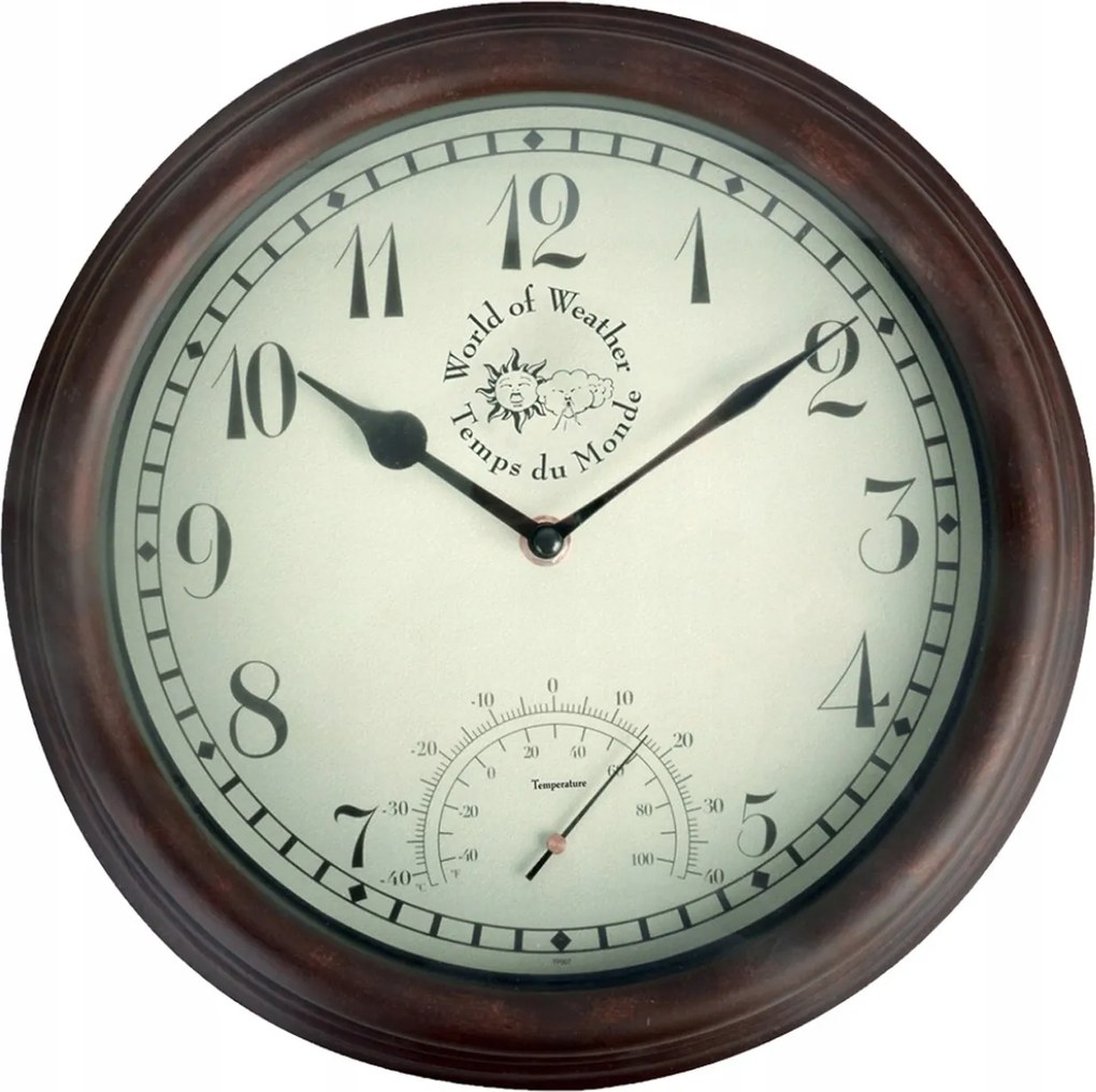 Kültéri falióra hőmérővel 30,5 cm Kerek Esschert Design