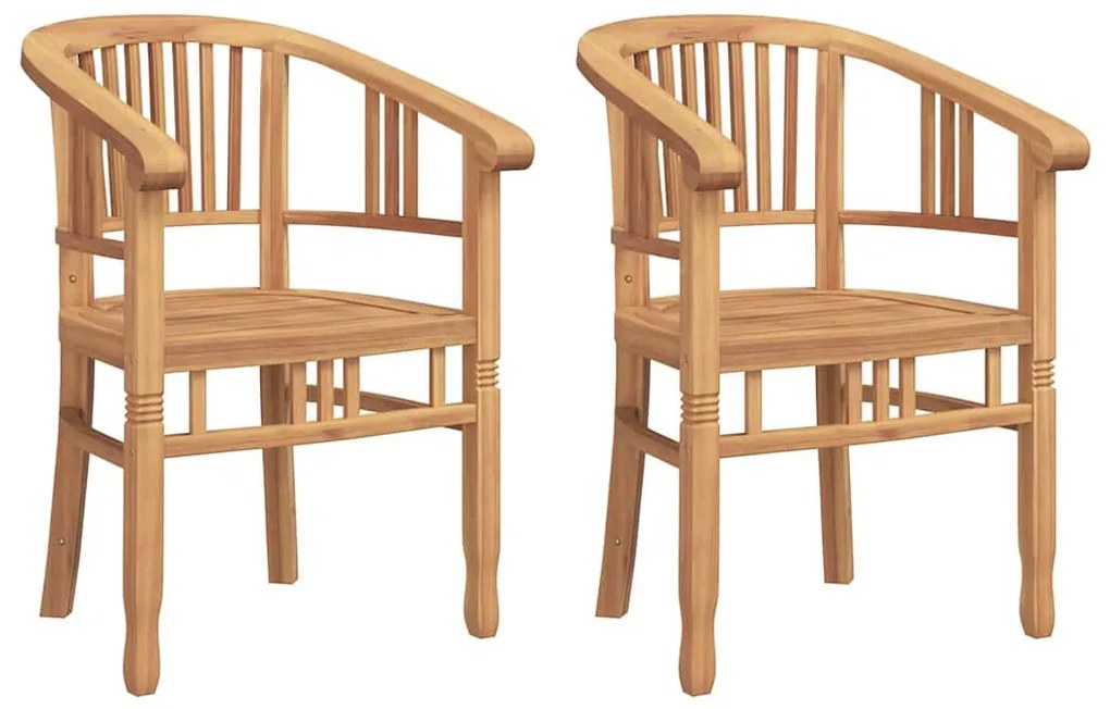 Kerti székek 2 pcs Barna 63 x 58 x 89 cm Tömör tíkfa