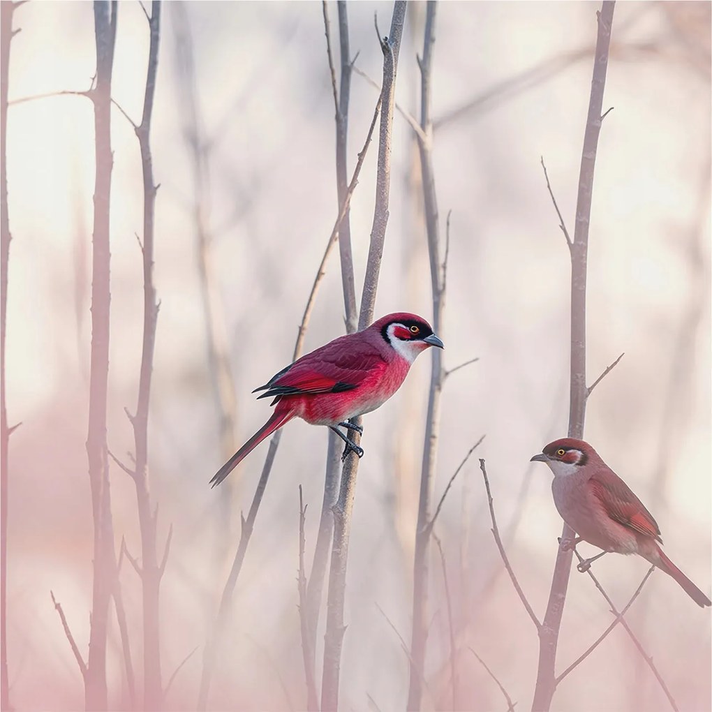 Flizelin tapéta falra Prémium madár pár 250x250 ragasztó