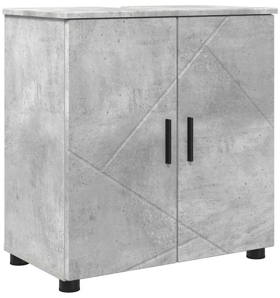 Fürdőszoba Székény ajtóval Beton szürke 61 x 35 x 64 cm Faanyag