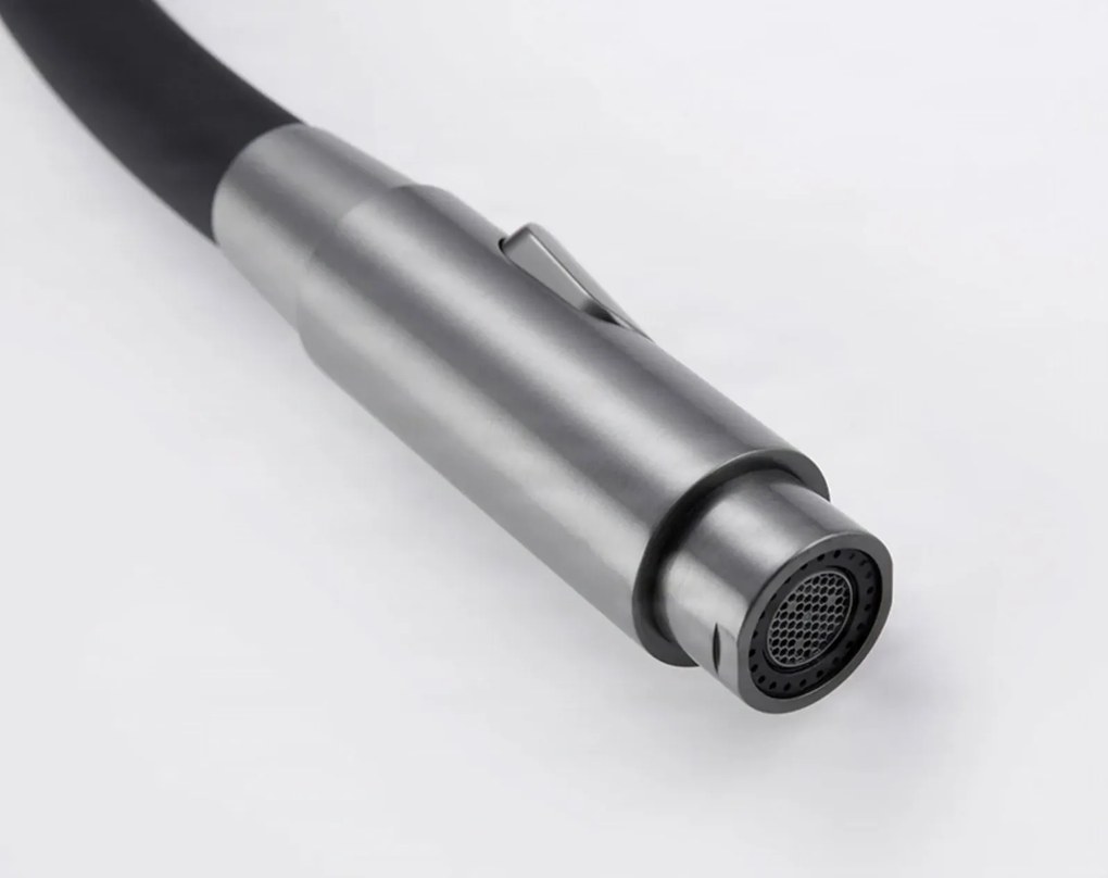Konyhai csaptelep ELITE EDITION KFS1814 érzékelővel, kihúzható zuhanyfejjel és szűrtvíz-kifolyóval, több színváltozatban — Gunmetal szürke