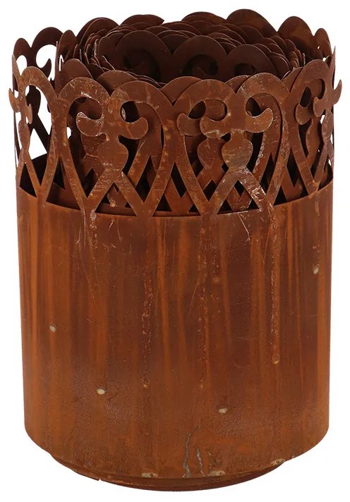 Rusztikus stílusú fém ágyásszegély, gyepszegély, 480 x 20 cm