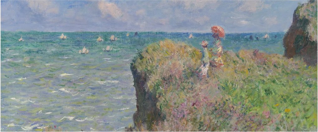 Kép - Claude Monet, Cliff Walk at Pourville, reprodukciók (120x50 cm)