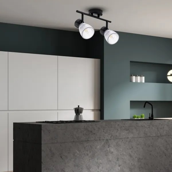 Spotlámpa BEST 2xE14/40W/230V fekete