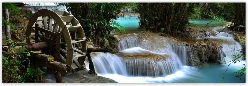 Fotótapéták 312x104 Fa malom a folyón