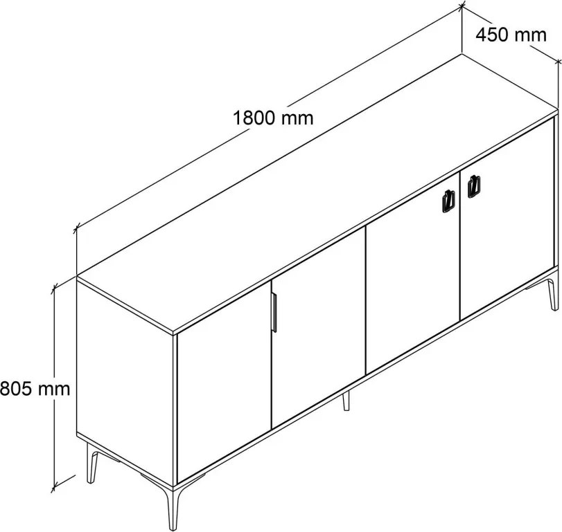 Neva komód, 180 cm – TR707DWL1103