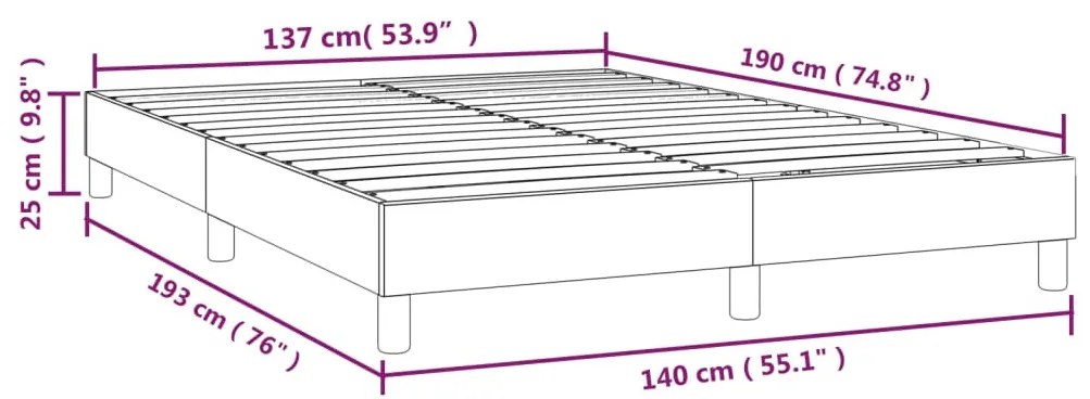krémszínű műbőr ágykeret 140x190 cm