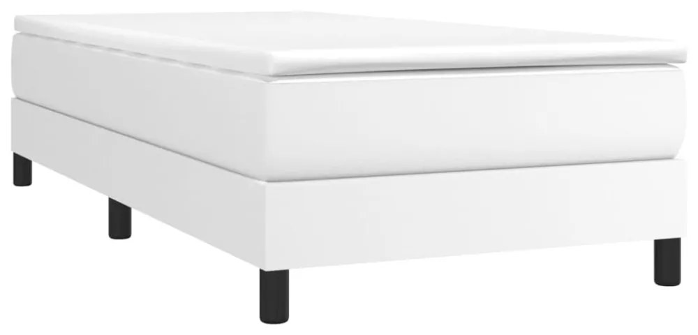 fehér műbőr rugós ágykeret 90x190 cm