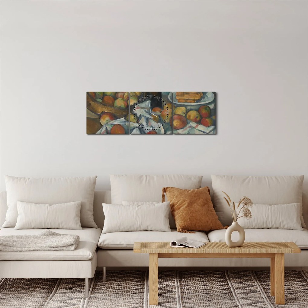Kép - Paul Cezanne, The Basket of Apples, reprodukciók (órával) (90x30 cm)