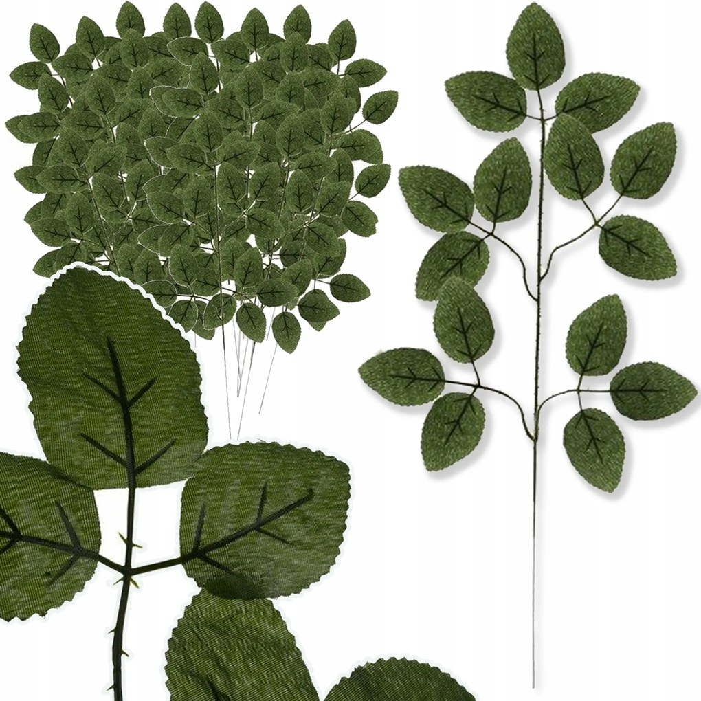 12x Rózsa Levél Mesterséges Levelek Mesterséges Ágak Rózsa Dekoráció