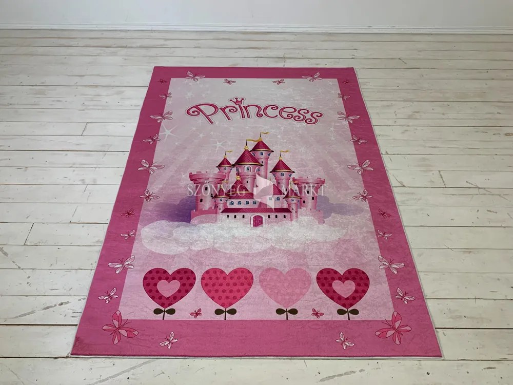Princess kastély mintás gyerekszőnyeg 70x140 cm