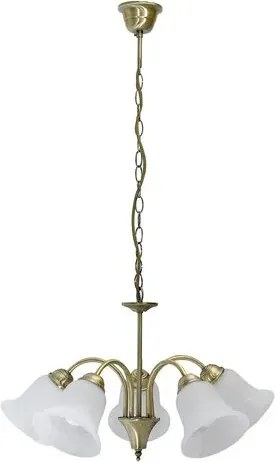 Rabalux csillár e14 5x40w bronz/fehér alabástrom üveg francesca