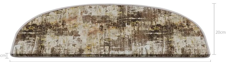 Bézs lépcsőszőnyeg szett 16 db-os 20x65 cm Abstract – Vitaus