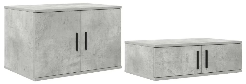 Ágykeret tárolóval Beton Szürke 244 x 127 x 53.5 cm Faanyag