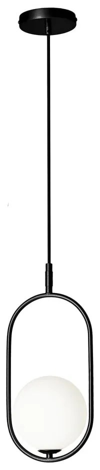 Fekete függőlámpa üveg búrával 18.5x15 cm Cordel – Candellux Lighting