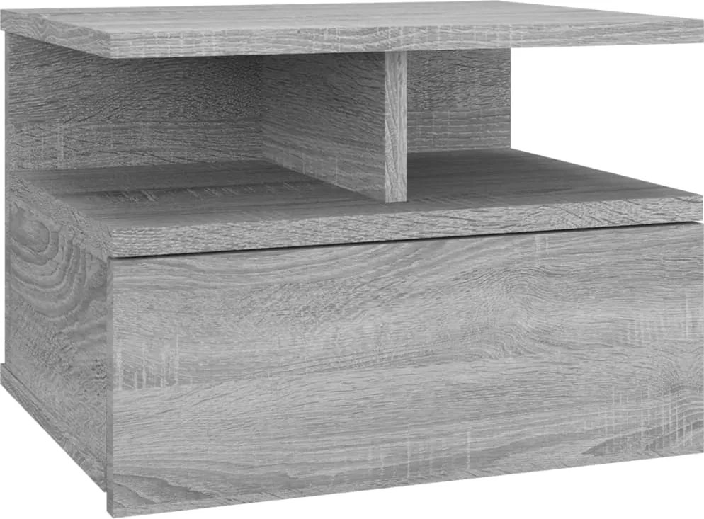 vidaXL szürke sonoma színű szerelt fa fali éjjeliszekrény 40x31x27 cm