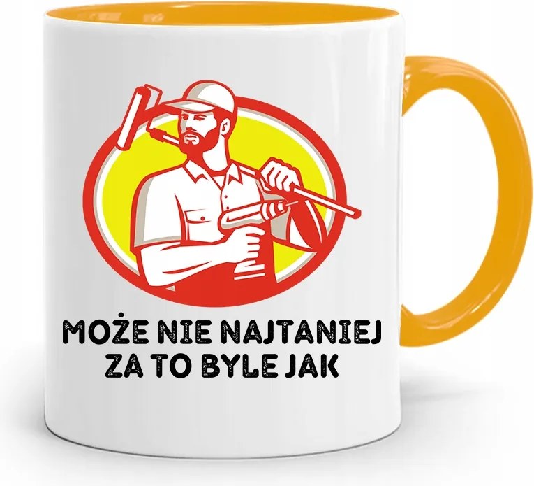 Sárga Építőipari Bögre Barkácsoló Ajándék fényképes nyomtatással