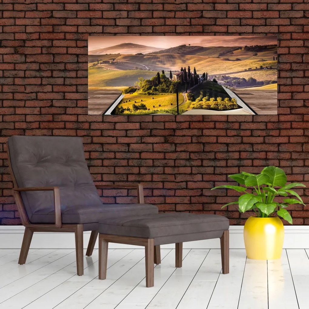 A táj egy könyvben képe (120x50 cm)