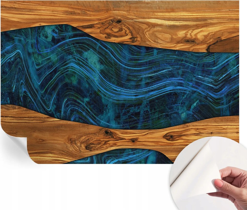 Modern öntapadós fali fotótapéta Kék fa 152x104 cm