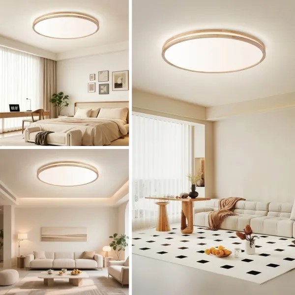 BRILAGI - LED dimmelhető lámpatest MOLINA LED/128W/230V 3000-6000K tölgy, átmérő 100 cm + távirányító