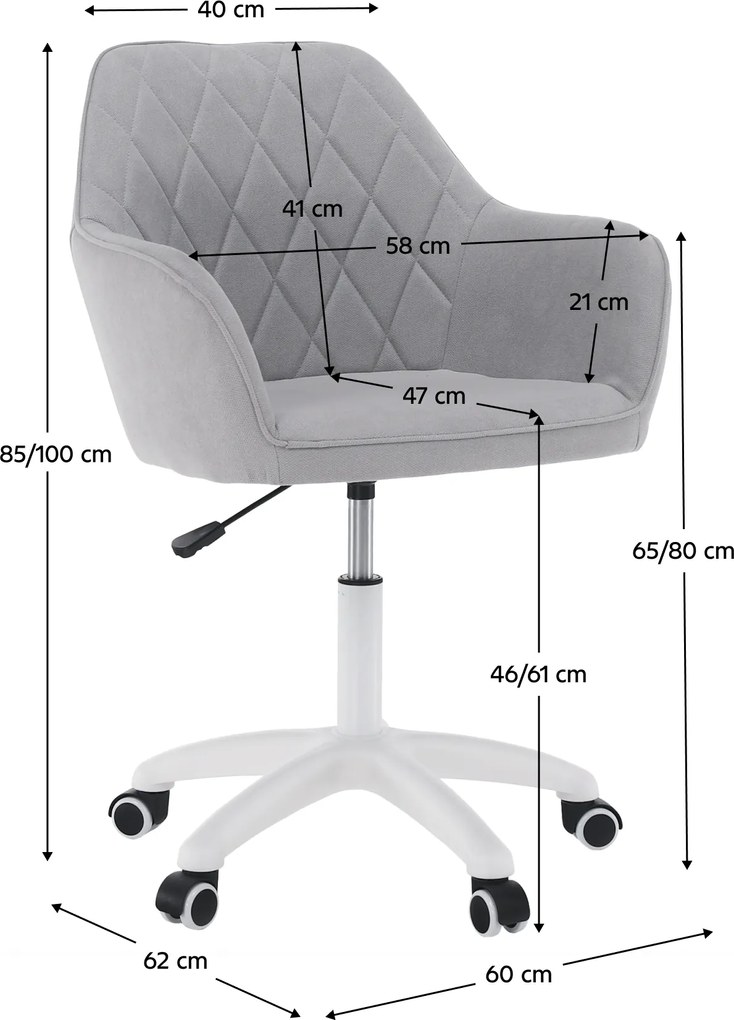 Irodai szék, szürke szövet/fehér, SANTY