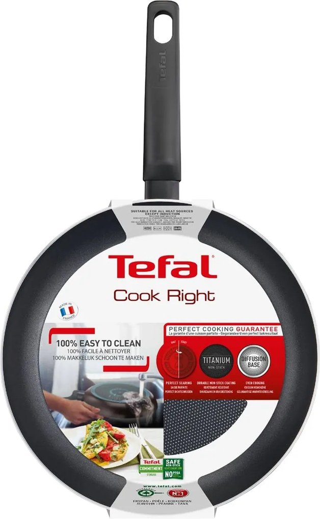 Hagyományos Cook Right serpenyő Tefal 28 cm non-stick gáz