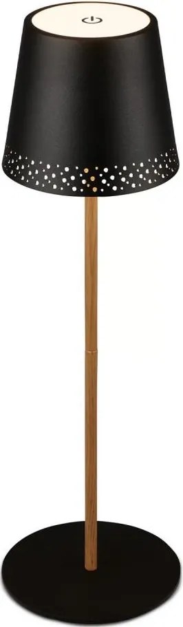 Brilo - KIKI érintésvezérelt tölthető asztali LED-lámpa LED/2,6W/5V IP44 2600 mAh fekete