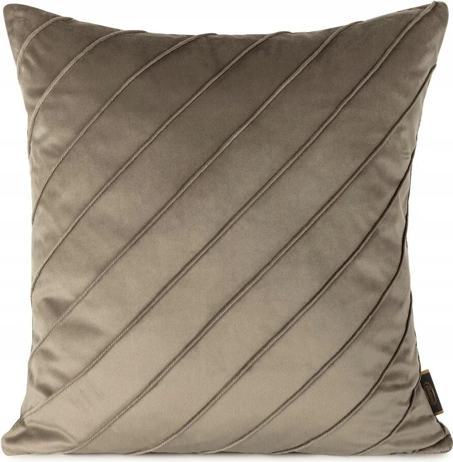 Jancsi párnahuzat NALA3 45x45 cm csíkos bézs bársony glamour