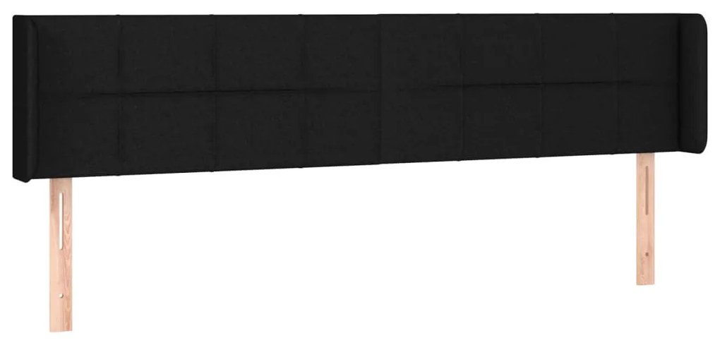 fekete szövet LED-es fejtámla 203 x 16 x 78/88 cm