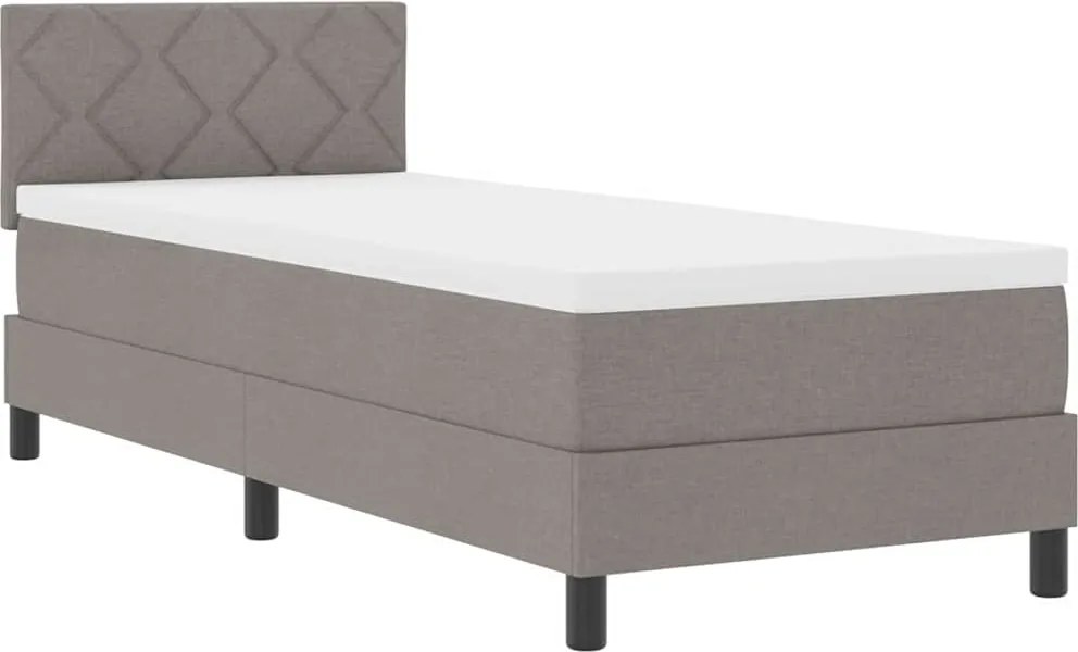 vidaXL Boxrugós ágy matracmal leddel Tópszínű 80 x 200 cm szövet