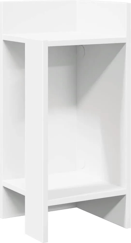 vidaXL fehér kisasztal polccal 25,5 x 27 x 60 cm