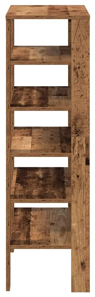 antik fa szerelt fa cipőtartó 61x32x105 cm