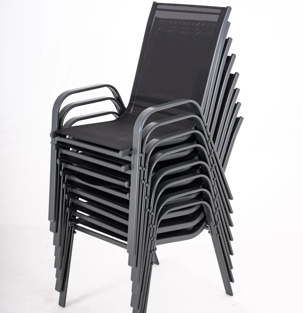 Furnigo Hamburg kerti bútor szett 1+6 - fekete