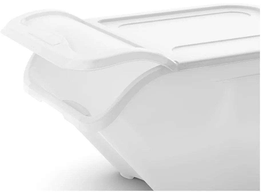 Fehér fedeles műanyag tárolódoboz 55x39x46 cm All In Box – KIS