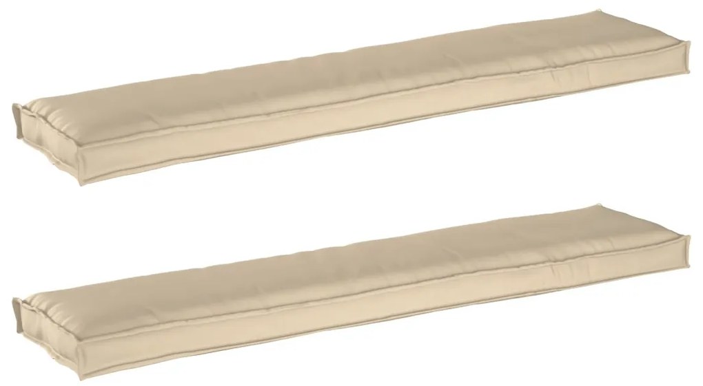 Kültéri párna 2 db Bézs Poliészter 180 cm x 40 cm Párnák