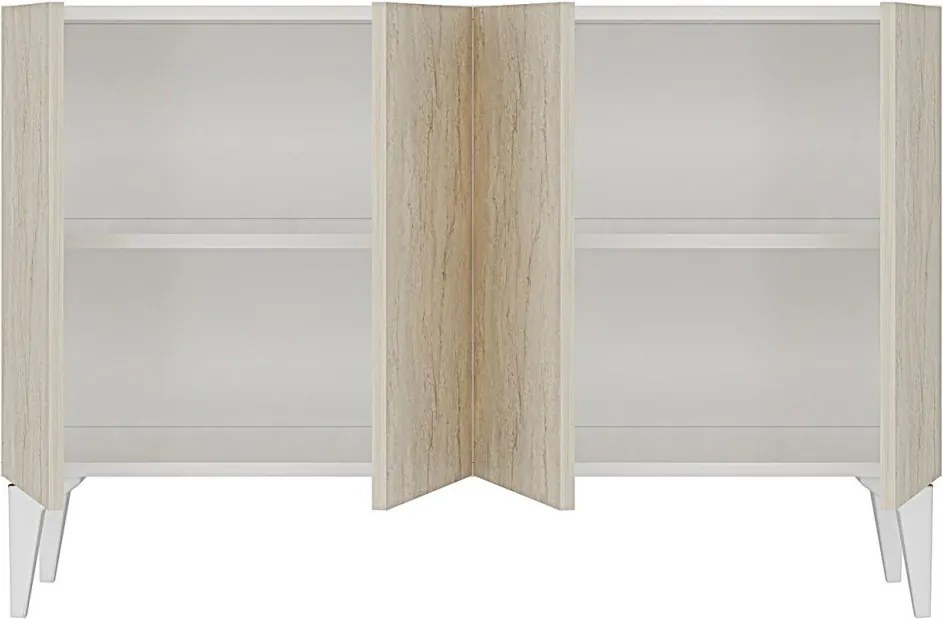 Lipa komód, fehér-travertin, 120 cm