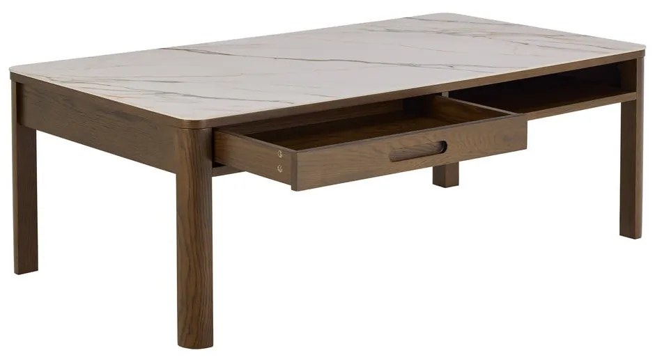 Bézs-sötétbarna dohányzóasztal kerámia asztallappal 70x130 cm Southampton – Actona