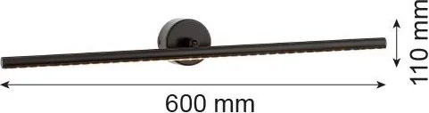 ARGON 8597 MIRIAM Képmegvilágító lámpa Fekete LED IP20
