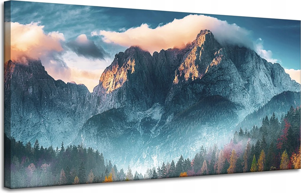 Vászonkép Hegyek Ég Erdő Természet 120x60 cm Ideális ajándék