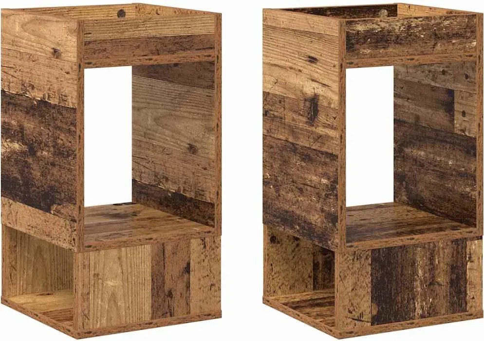vidaXL Végasztal 2 pcs Öreg fa 30 x 30 x 56 cm Faanyag