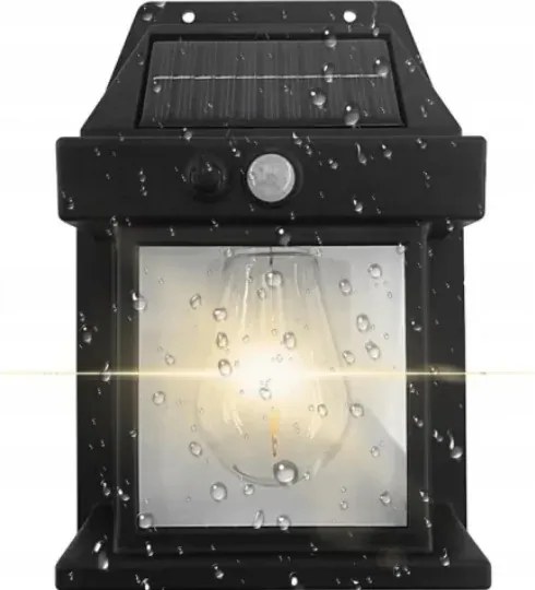 Napelemes kerti fali lámpa Solar Interaction YX-777 - fekete