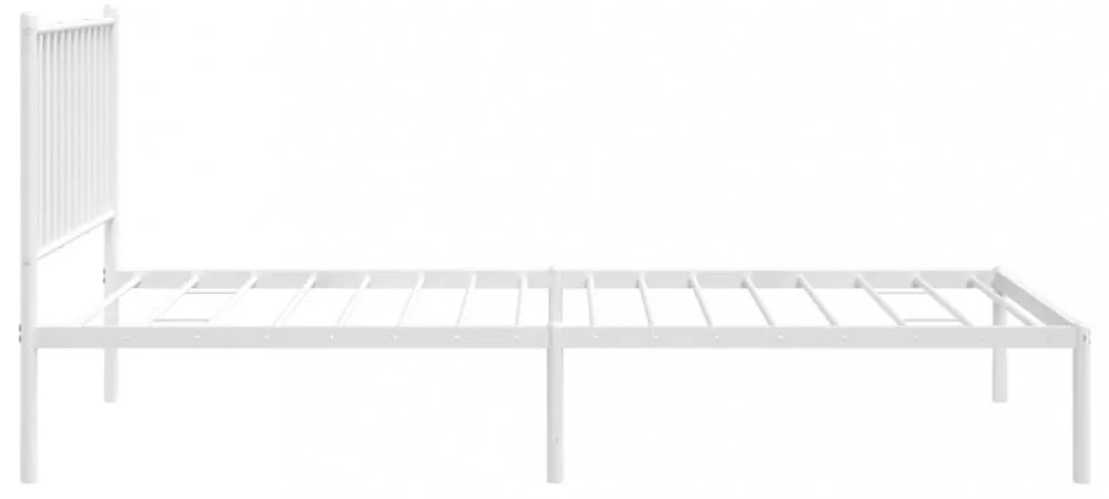 fehér fém ágykeret fejtámlával 90x200 cm