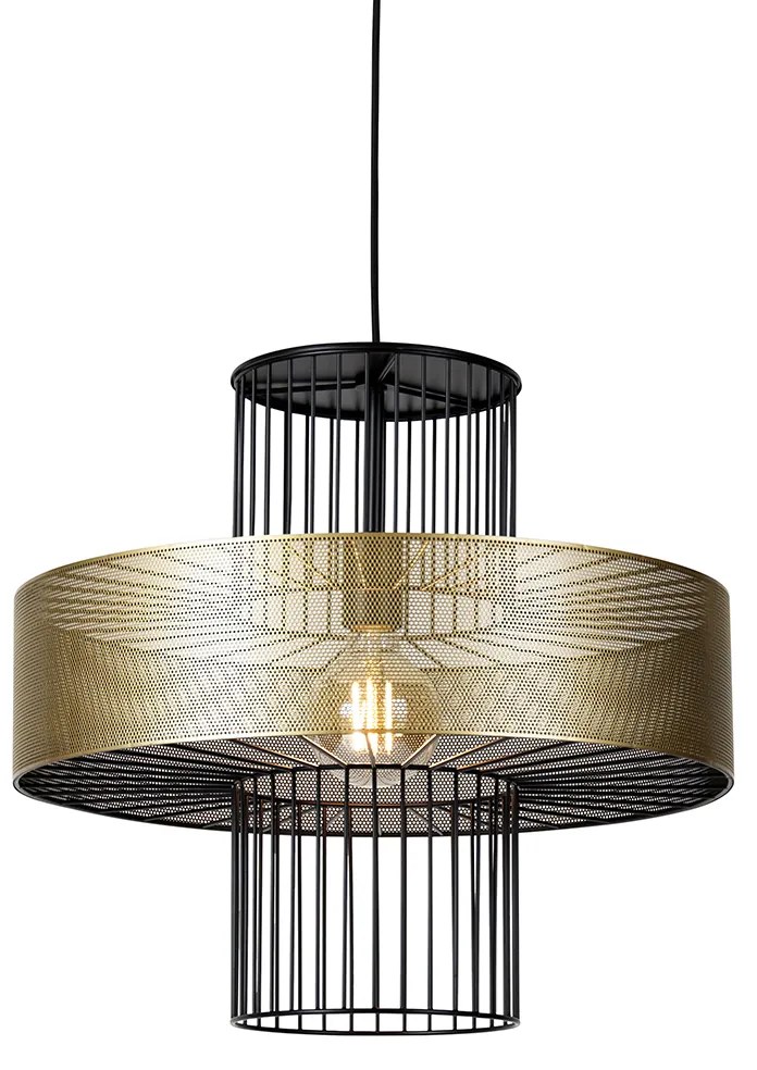 Okos függőlámpa arany fekete színben 50 cm, WiFi-vel, G95 izzóval - Tess