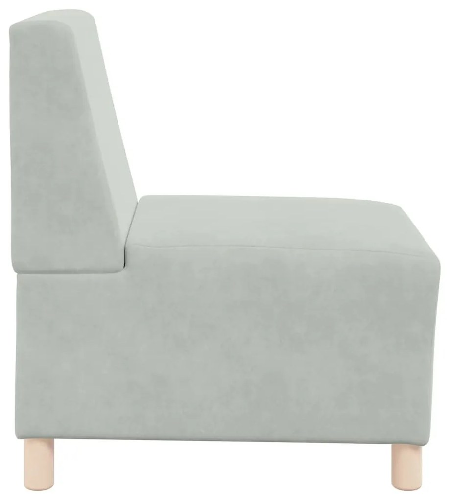világosszürke bársony kanapéfotel 55 cm
