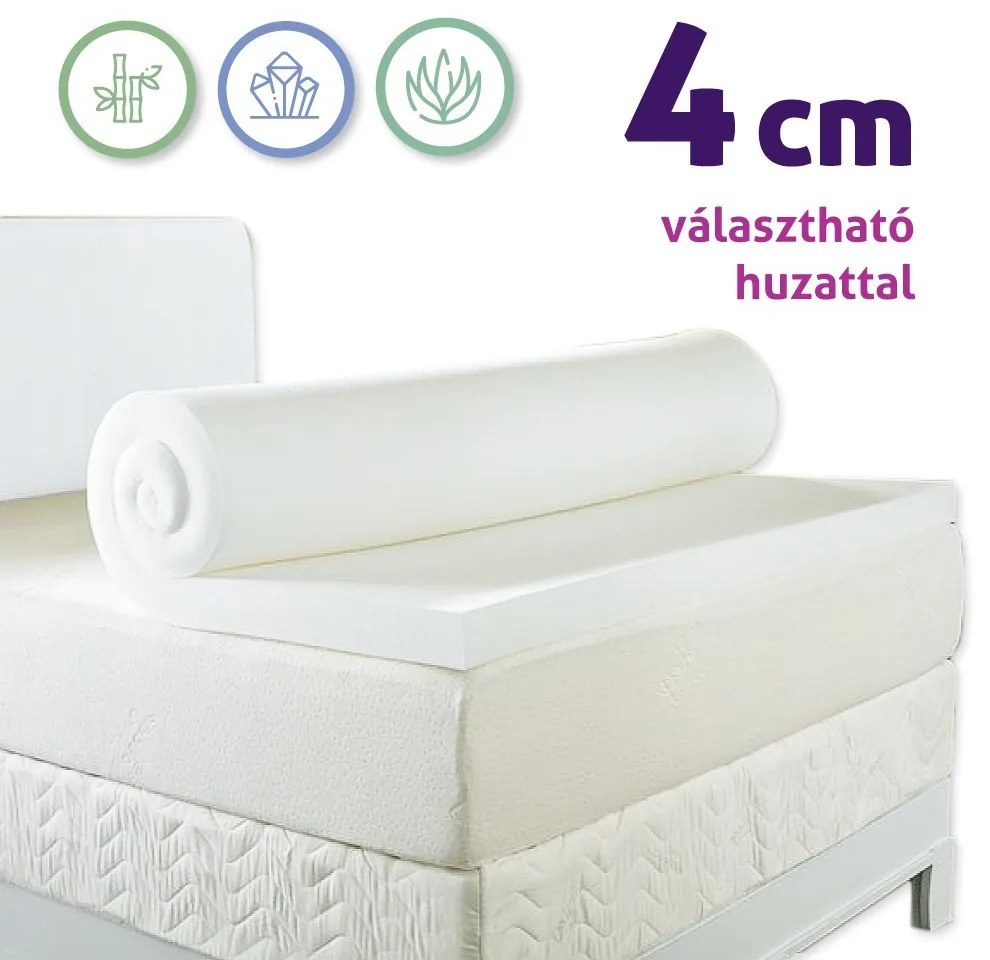 Ortho-Sleepy Memory Topper fedőmatrac 4 cm memory natúr fehér huzattal / 160x200 cm