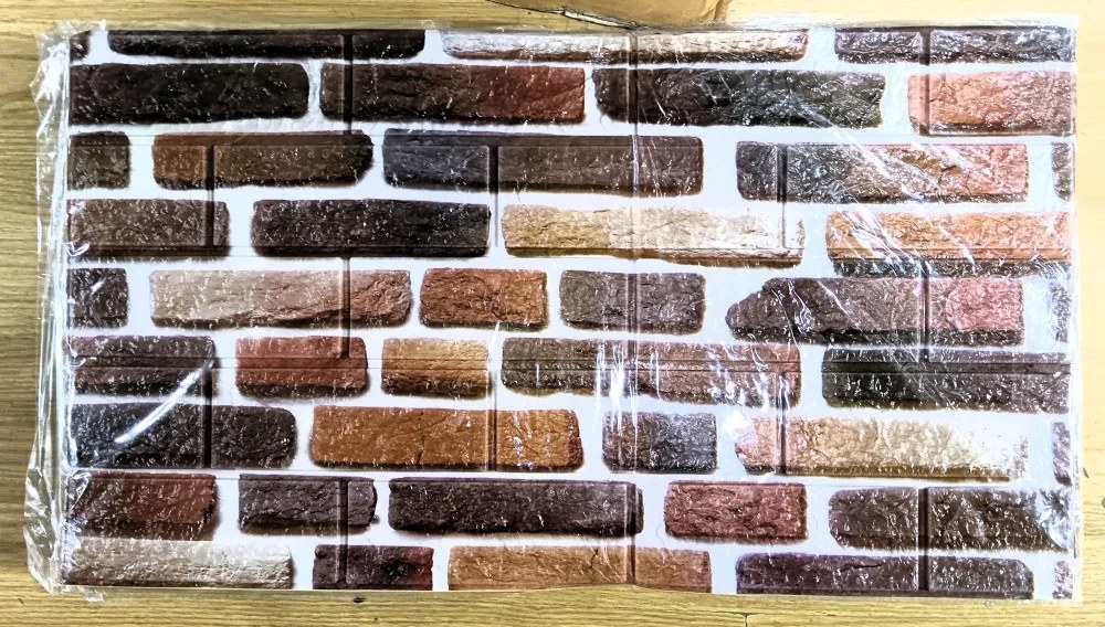10 Darab Öntapadós 3D Téglahatású Dekor Falmatrica Tapéta Klasszikus Tégla 2 Mintával 77x77x0,6 Cm
