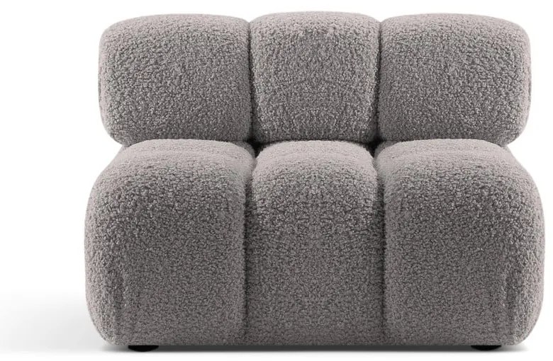 Világosszürke buklé kanapé modul (középső rész) Bellis – Micadoni Home