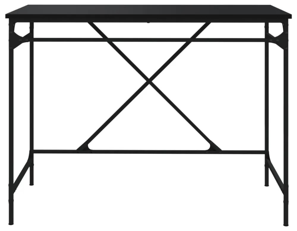 fekete szerelt fa és vas íróasztal 100 x 50 x 75 cm